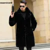 Men's Fur Faux Mauroicardi Winter Long Black Thick Warm Fluffy Soft Coat Men Sleeve Lapel Plus Size Korean Fashion 4xl 5xl 231206