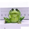 Itens de novidade Myblue 3 Pçs / set Dont Talk Listen Look Frog Figurine Miniatura Fairy Garden Nordic Home Room Decoração Acessórios C0 Dhivs