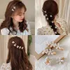 Ins pearl small hairpin girl lovely bangs hair catch clip Sen Department back of head headdress Korean net red hair ornament LL