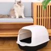 Other Cat Supplies Cat Toilet With Spoon Closed Sandbox Fully Enclosed Pet Litter Box Pet Accessories Cat Excrement Basin Splash Proof Clean Basin 231206