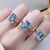 Choucong marka unikalne obrączki ślubne proste biżuterię czyste 100% 925 Sterling srebrne szmaragdowe cięcie naturalne moissanite Diamond Prezenta