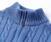Mens Designer Polo tröja fleece ralphs skjortor tjocka halv dragkedja hög hals varm pullover smal stickad stickning lauren jumpers liten häst varumärke tröja yt551