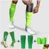 Elbow knäskydd 1 kit Hight Elasticitet Shin Guard ärmar för adts barn fotbollsgrepp sockeproffs med en sport skyddande dr dhv19