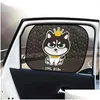 Araba güneşlik 6/10/12inch sier 2pcs karikatür karikatür katlanabilir güneş gölgeleri arka ve yan ısı kalkanı için pencere bebek damla teslimat otomobu otgsa