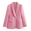 Damen Zweiteilige Hose Kostüm Blazer Rose a Manches sulfpour Femme Pantalon Taille Haute Trempe Ensemble 2 Stück Streetwear de Bureau Automne et Hiver 231206