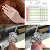 Wedding Rings Choucong Brand Luxury Jewelry 925 Sterling Sier Large Cushion Shape 5A Cubic Zircon Cz Diamond Gemstones Party Women E Dhcu7