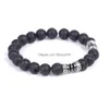 Kralen 8Mm Natuursteen Lava Tijgeroog Howliet Hematiet Kralen Armband Voor Vrouwen Mannen Boeddha Energie Yoga Sieraden Drop levering Bracel Dhjw6