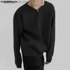 Herrtröjor koreansk stil avslappnad enkel stil toppar män avslappnad all-match tröja modeparty het försäljning solid semi-zip tröjor s-5xl q231206