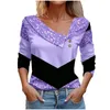 Vêtements ethniques 2023 Color Block Stripe Print Blouse Femme Mode Élégante Col rabattu Manches longues Casual Top Shirt