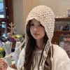 Bandanas tassel tassel woolen hat الخريف فصل الشتاء دافئ التفاف محيط أنثى عرض كبير الوجه