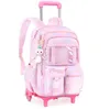 Backpacks School Rolling Torby plecakowe szkolne plecak dla dziewcząt Kids School Trolley Bag For Girls School Bag Wheels for Girl