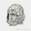 Breloques hibou en argent, perles d'animaux authentiques, perles sterling S925, adaptées aux bracelets de bijoux CH621247c