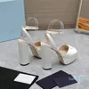 2023 Spring Summer Shoes Sandal Block Heel Closed Toe Ankle Strap