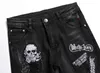 Men's Jeans Skull Embroidery Ripped Skinny Y2k Male Jean High Street Punk Streetwear Pants Men Slim Stretch Pencil Pantalones Ropa 231206