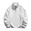 Herenhoodies Losse herensweatshirt Halve rits Opstaande kraag Voor lente Herfst Sport Vrijetijdskleding Ademend Soft Fit Lang