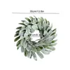 Decorative Flowers Wreaths Simation Wall Hanging Wreath Artificial Flocking Ear Leaf Garland Festival Party Home Diy Pendant Decoratio Otvwi