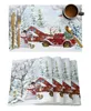 Mats Pads Christmas Winter Snowflake Snowman Truck Blue Kitchen Dining Table Accessories 4 6pcs Placemat Heat Resistant Tableware Pad 231205