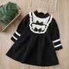 Robes de fille Pull pour fille automne et hiver nouveau pull pour fille robe tricotée nœud papillon petit parfum robe de princesse douce 2312306