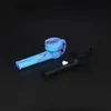 10cm Bee Silicone Smoking Pipe 3D Printing Glowing In Dark Tobacco Hand Spoon Cigarette Holder Portable Tube With Lid Glass Bowl Water Pipes Dab Rigs Bongs