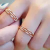 Luxury Fashion Designer Jewelry partyLight Style Classic Ring Sterling Silver Plated K Gold Temperament Versatile Index Finger Multi layer Rose