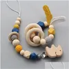 Schnuller Baby Schnuller Clip Kette Schnuller Halter Brustwarzen Kinder Clips Beißring Zahnen Spielzeug Cartoon Holz Bracketpacifiers Drop Deliv Dhfrj