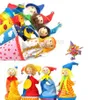 Poupées en peluche bébé jouet mignon clown pop up marionnettes 23 cm en bois bâton télescopique poupée enfants enfants cadeaux d'anniversaire jouets en peluche pour bébé 231206