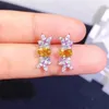 Dangle Earrings Summer Style 925 Silver Inlaid Natural Citrine Women's Finely Luxurious And Bright