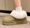 2024 Faux Fur Winter Laarzen Voor Vrouwen Antislip Pluche Snowboots Vrouwen Dikke Bodem Warme Katoenen Schoenen platform Botas Mujer