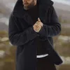 Herrenjacken Männer Mantel Winddichte Oberbekleidung Revers Mittellange verdickte Pelzgefütterte Freizeitjacke Winter Samtmantel Jaqueta Masculina 231205