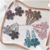 Barrettes à cheveux 10 pièces/lot paillettes fleur lapin pinces à cheveux pour filles mignonnes BB épingles à cheveux à la main Barrettes chapeaux mode enfants Dhsuu