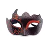 Schilderij Plastic Maskerade Maskers Man Cosplay Half Gezicht Oog Eva Crown Halloween Feestelijke Venetiaanse Kostuums Carnaval Pasen Dans Nachtclub Bruiloft Verjaardagsbal