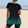 Damen-Bademode, S-6XL, 2-teilige Tankini-Badeanzüge für Damen, Badeanzug-Oberteile mit Bade-Caprihosen, sportliche Strandbekleidung