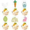Cake Tools 48pcs Easter Toppers Card Cupcake Decoration Party