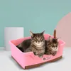 Andra katttillbehör Kattkulllådeslådor Style Anti-splashing Kitten Dog Rabbit Litter toalettplast Pet Tränare Tray Bedpan Cleaning Supplies 231206
