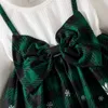 Girl's Dresses Girls Christmas Dress Big Bow Flat Deer Dress New Year Clothing Baby Children My First Christmas Clothing 2312306