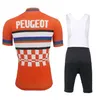 2022 Peugeot Retro Cycling Jersey Summer Short Sleeve Rower Wear Rower MTB Clothing243z