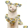 Vêtements pour chiens Chiens Robe Pet Belle-Looking Fine Workmanship Tissu Charme Fleur Imprimé Bouton Design Vêtements Pour Livraison Quotidienne Dhlxk