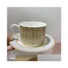 Cups Saucers Classic European Bone China Coffee And Tableware Plates Dishes Afternoon Tea Set Home Kitchen With Gift Box Drop Delivery Dh41H