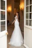 Stunningbride 2024 Mermaid Wedding Dresses with Detachable Train Sheer Neck Appliqued Lace Bridal Gowns robes de mariee Plus Size