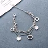 Chaînes Noir et Blanc Beige Digital Double couche Bracelet en acier titane pour accessoires de bijoux faits à la main pour femmes