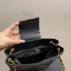 Lüks kadın retro tasarımcı crossbody çanta klasik 24c yeni moda siyah altın mektup omuz çantası yüksek kaliteli orijinal deri elmas kafes çantalar üzerinde katlanır