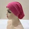 Roupas étnicas Liso Cor Sólida MuslimTube Chapéu Dreadlocks Bandas Cabelo Longo Bonnet Turbante Tampão Islâmico