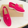 Loro Pianas loafers designer skor loro kvinnor loafers platt låg topp mocka ko läder oxfords moccasins loafer slip sneakers klädskor 75au#