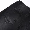 Jeans masculinos designer luxo roxo rua buraco 3d corte fino ajuste pés elásticos motocicleta na moda 6aq9