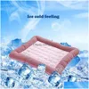 Canis Pens Top Quality Summer Cooling Pet Dog Mat Ice Pad Slee Tapetes para Cães Gatos Canil Cool Cold Silk Bed 201124 Drop Delivery DHPVU