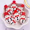 Dekoratif Figürin Reçine Kawaii Renkli Noel Baba Ağaçları Bear Snowman Bells Flatback Stone Cartoon Christmas Figurine 10pcs Scrapbook DIY