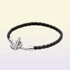 Moments Bracelet 100 925 Sterling Silver Braided Leather Tbar Bracelet Fashion Jewelry Accessories25453272089283