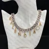 Mode hanger ketting armband pak ontwerper kettingen stenen letters ontwerp voor heren dames Jewelry2367