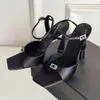 Fashion personality slim high heel sandals Satin ankle strap Purple dress shoes Narrow line with 10.5cm female luxury designer heels