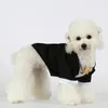 Vêtements pour chiens Costume de chien noir robe tailcoat animal de compagnie Perro robe de mariée Perro vêtements Teddy Chihuahua mini veste de chemise de chien 231206